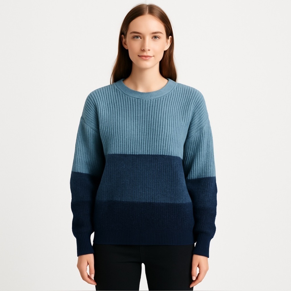 Reformation Colorblock Striped Sweater Blue Size XS/S Fisherman Nautical Chunky